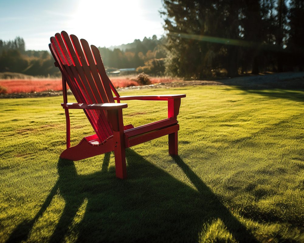 Outdoor Furniture Sunset bench in tranquil meadow of rural park generated by artificial intelligence